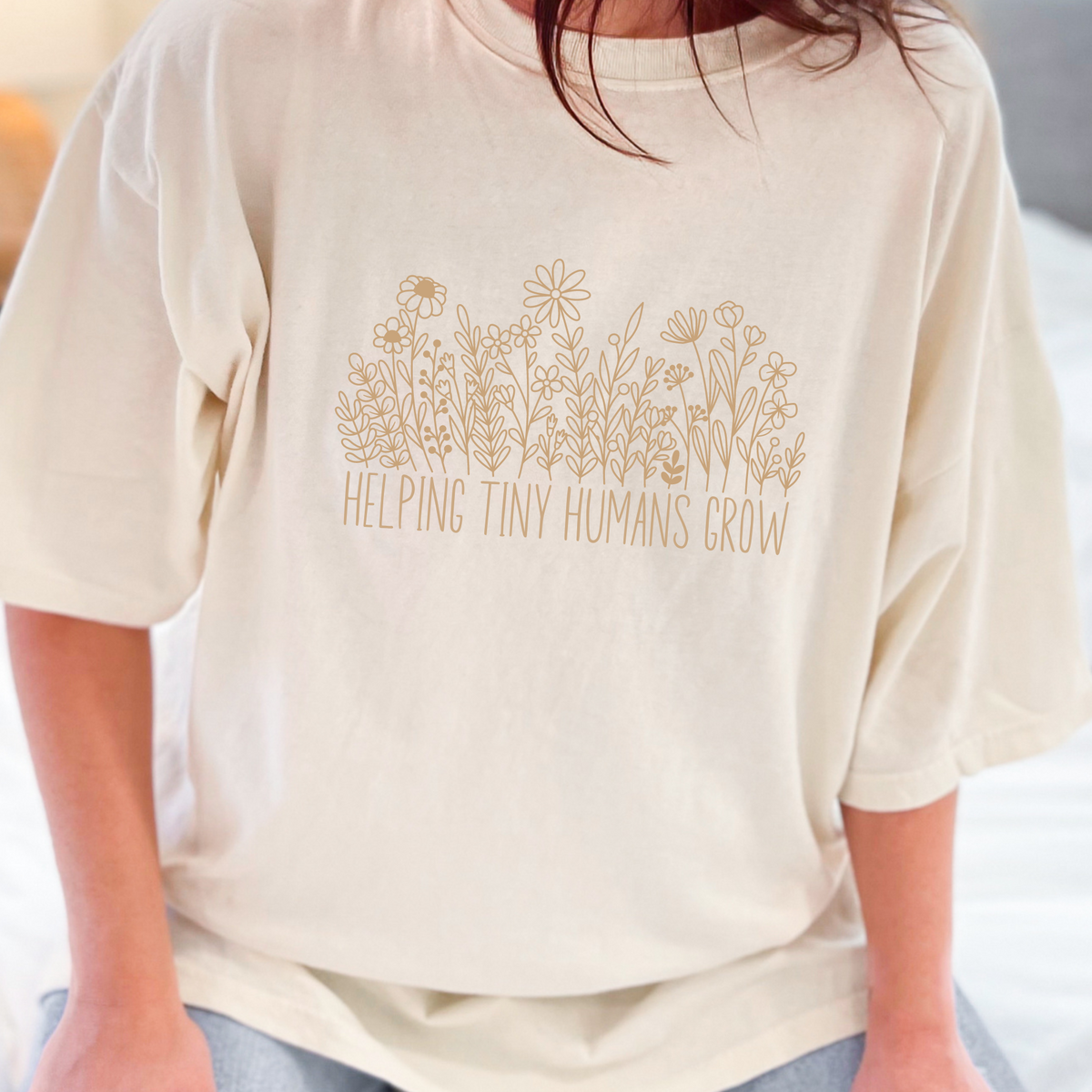 "Helping Tiny Humans Grow" Monochromatic T-Shirt