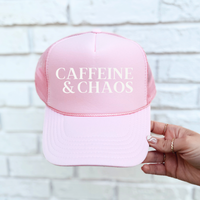 Caffeine and Chaos Trucker Hat