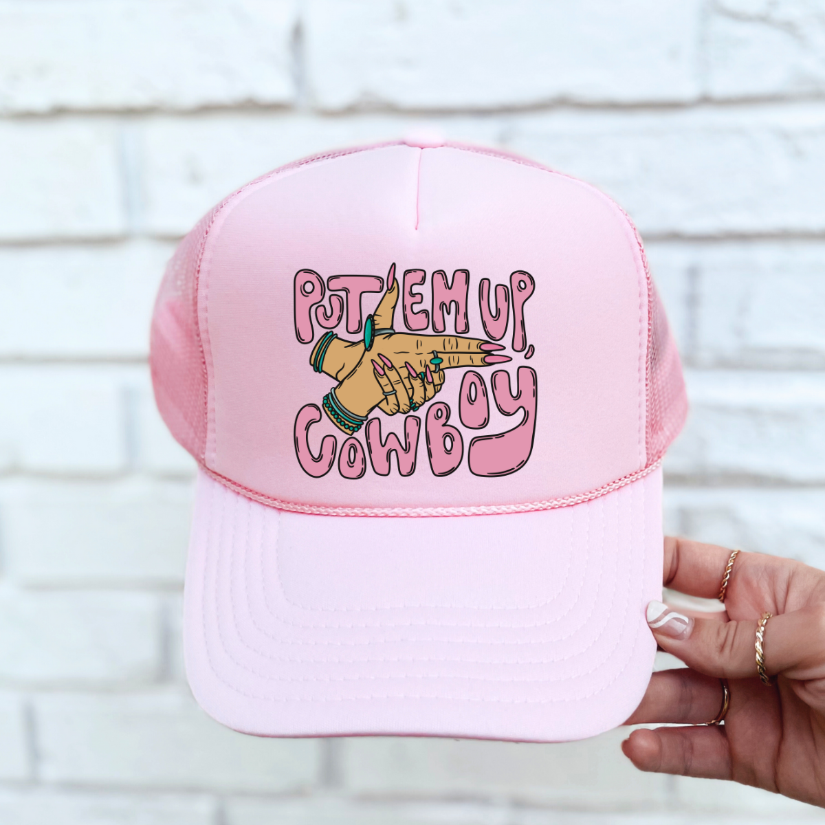 Put Em' Up Cowboy Trucker Hat