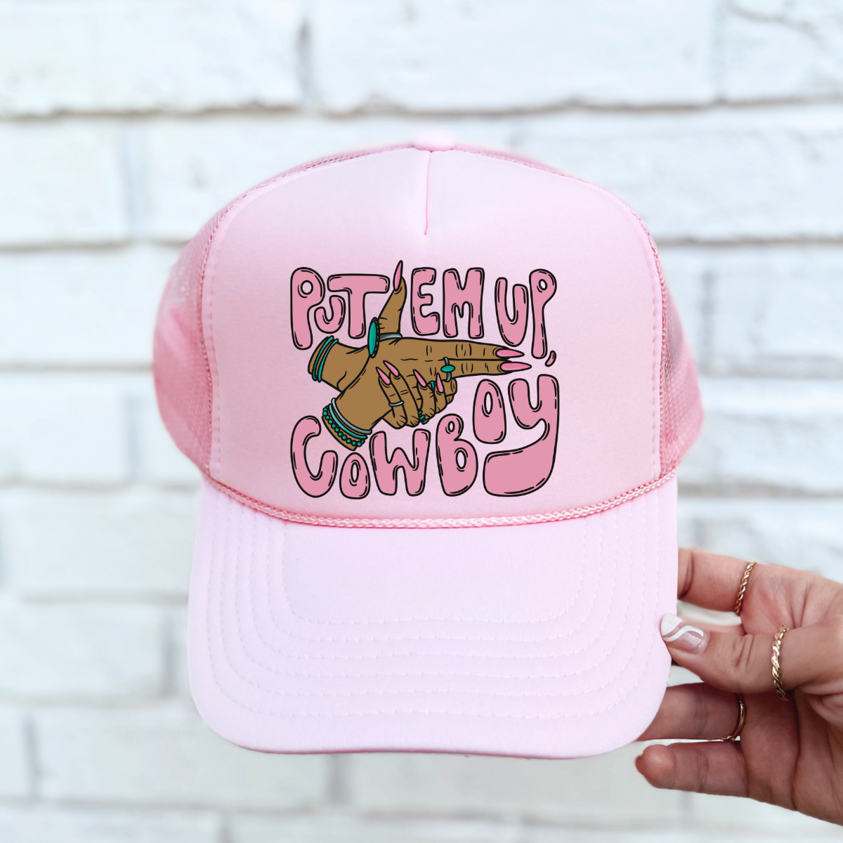 Put Em' Up Cowboy Trucker Hat