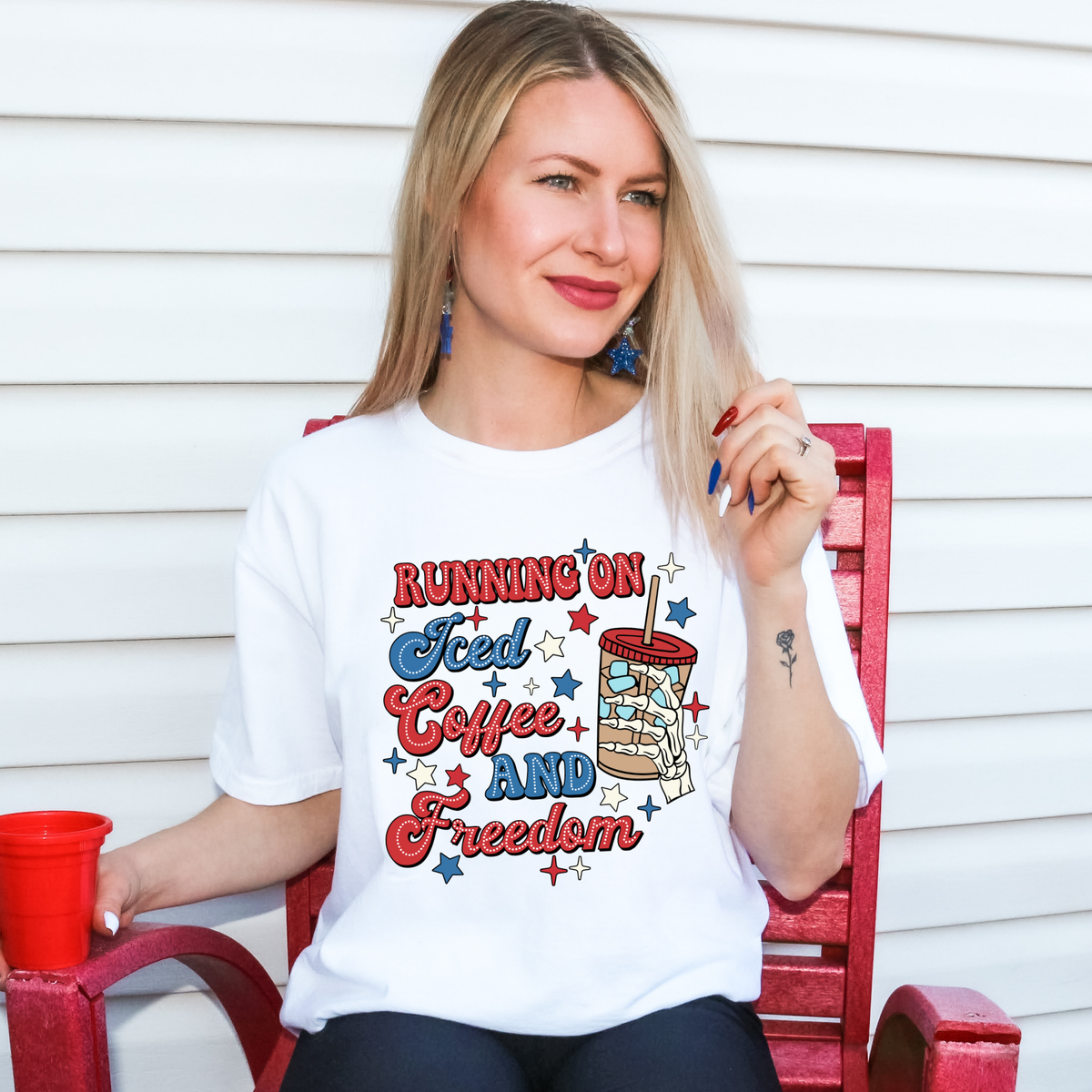 Running on Coffee and Freedom Graphic Tee