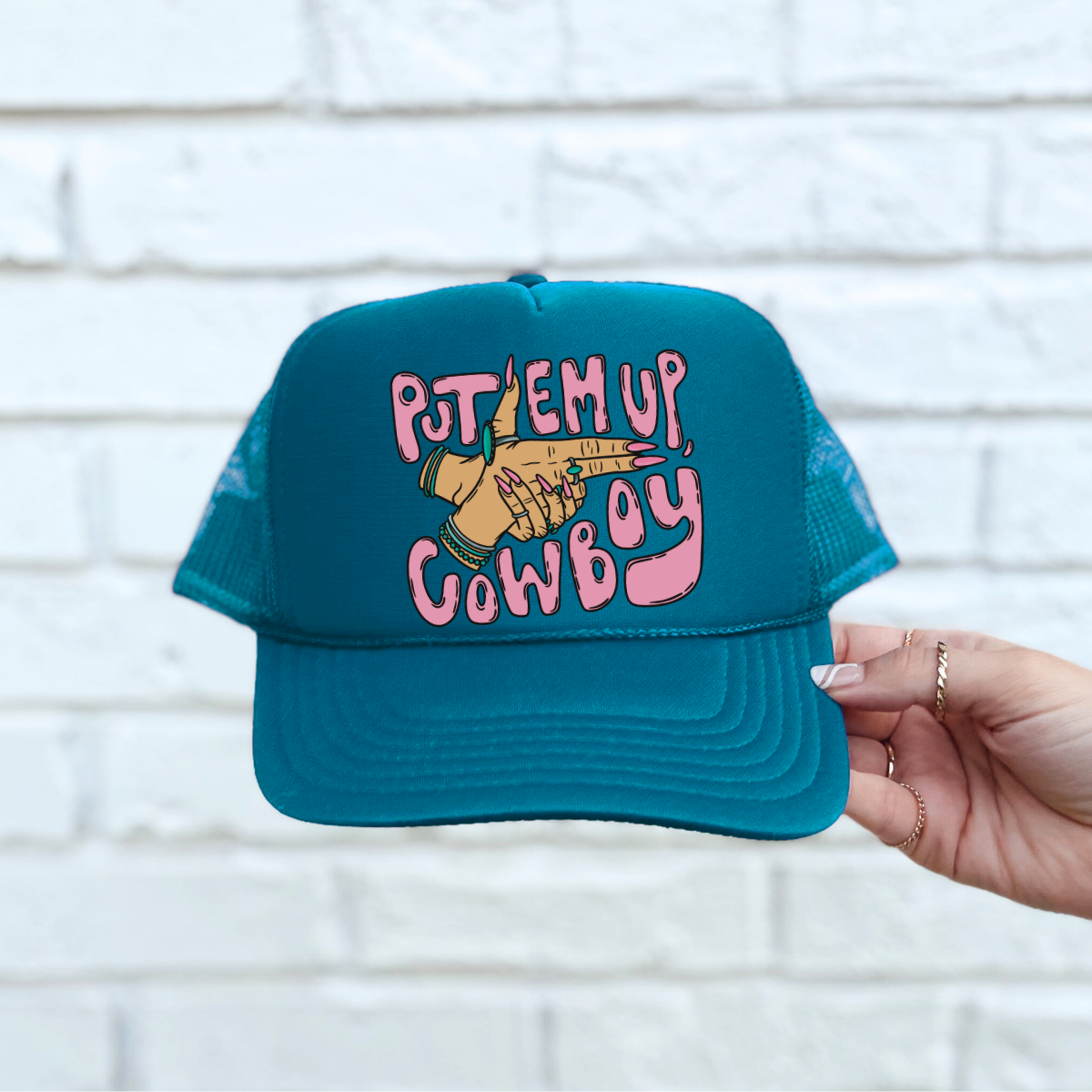 Put Em' Up Cowboy Trucker Hat